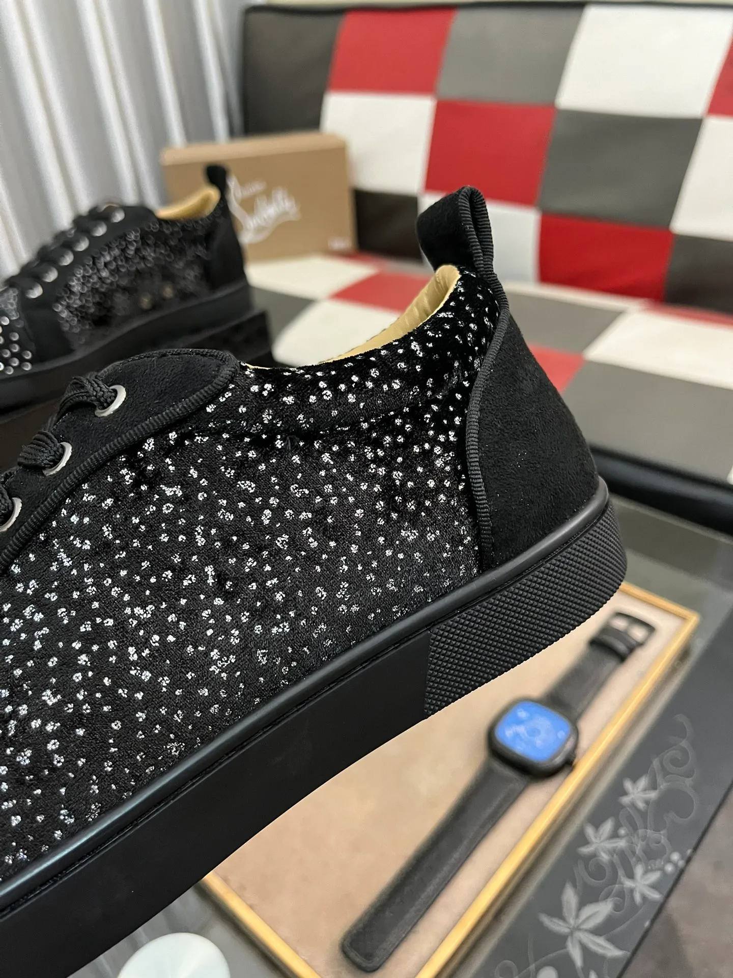 Men's men's shoes💰458⌚️⌚️christian louboutin (CL red sole shoes) counter hot diamond series, casual sneakers📢 📢 📢 Exclusive hot style release🎈🎈💪Movable latex feet👻Finished outsole line [Deyi] Global supply😝 [Top version]: Original imported cowhide upper, top original leather lining, original open-molded TPU outsole, original 1:1 detail processing, original shoe last, large number of ready-made code numbers: 38-44